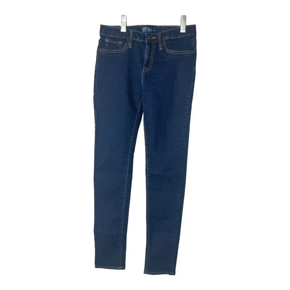 Gap Stretch Super Skinny Jeans Girls Size 14 Slim Adjustable Waist Dark Wash
